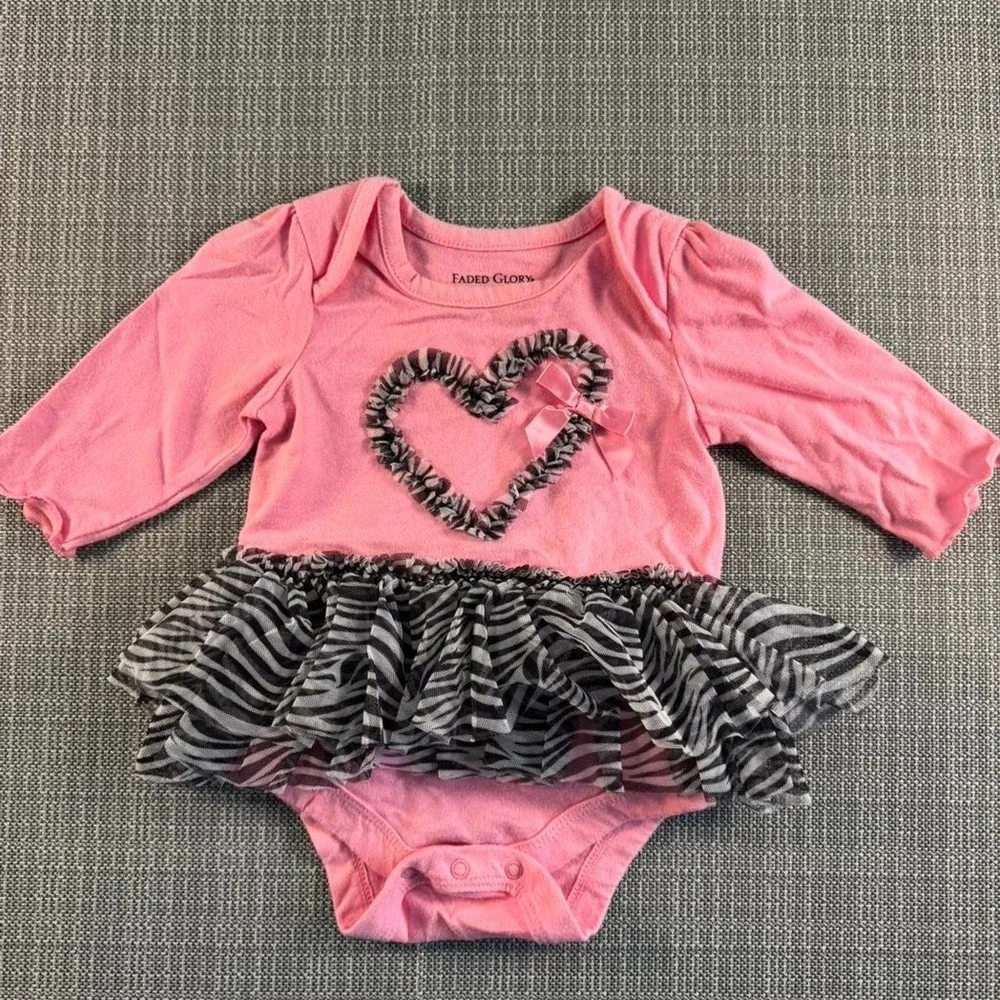 Faded Glory pink onesie with tutu